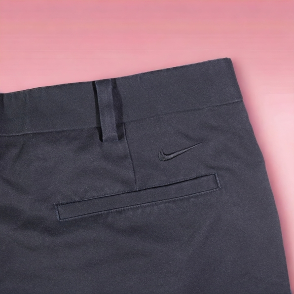 Nike Golf Shorts Mens 38 Black Chino Khaki Outdoors Swoosh Dri - Fit Men - Picture 2 of 6